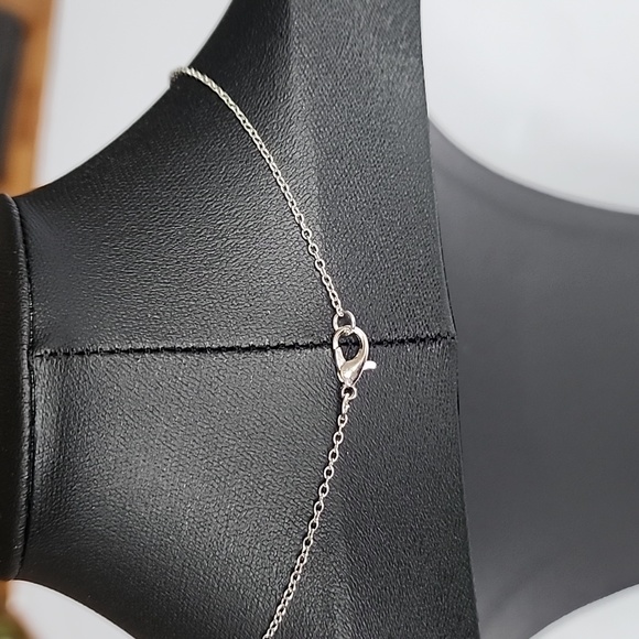 Bear Pendant Silver Tone Necklace Rhinestone - Picture 5 of 10